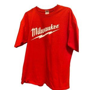 Milwaukee Tool Red T shirt mens XL My tool lasts longer than your tool M12 M18